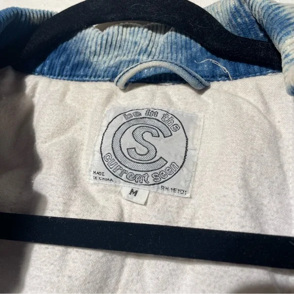 VTG Padded Denim Jacket 80S BE IN THE CURRENT SEEN ACID WASH Womens M - Picture 8 of 9